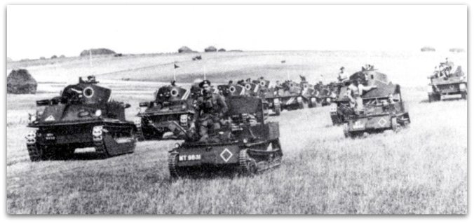 Inter-war Britain: Scene from British army manoeuvres in the 30s